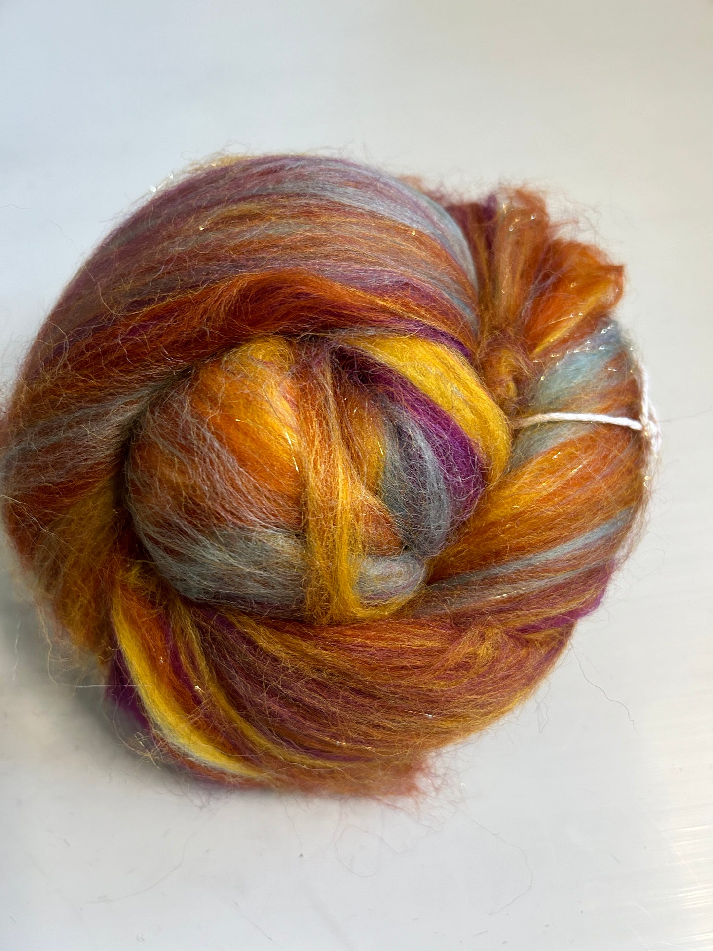 100g Positivity Corriedale Fibre Batt with Bamboo and Angelina