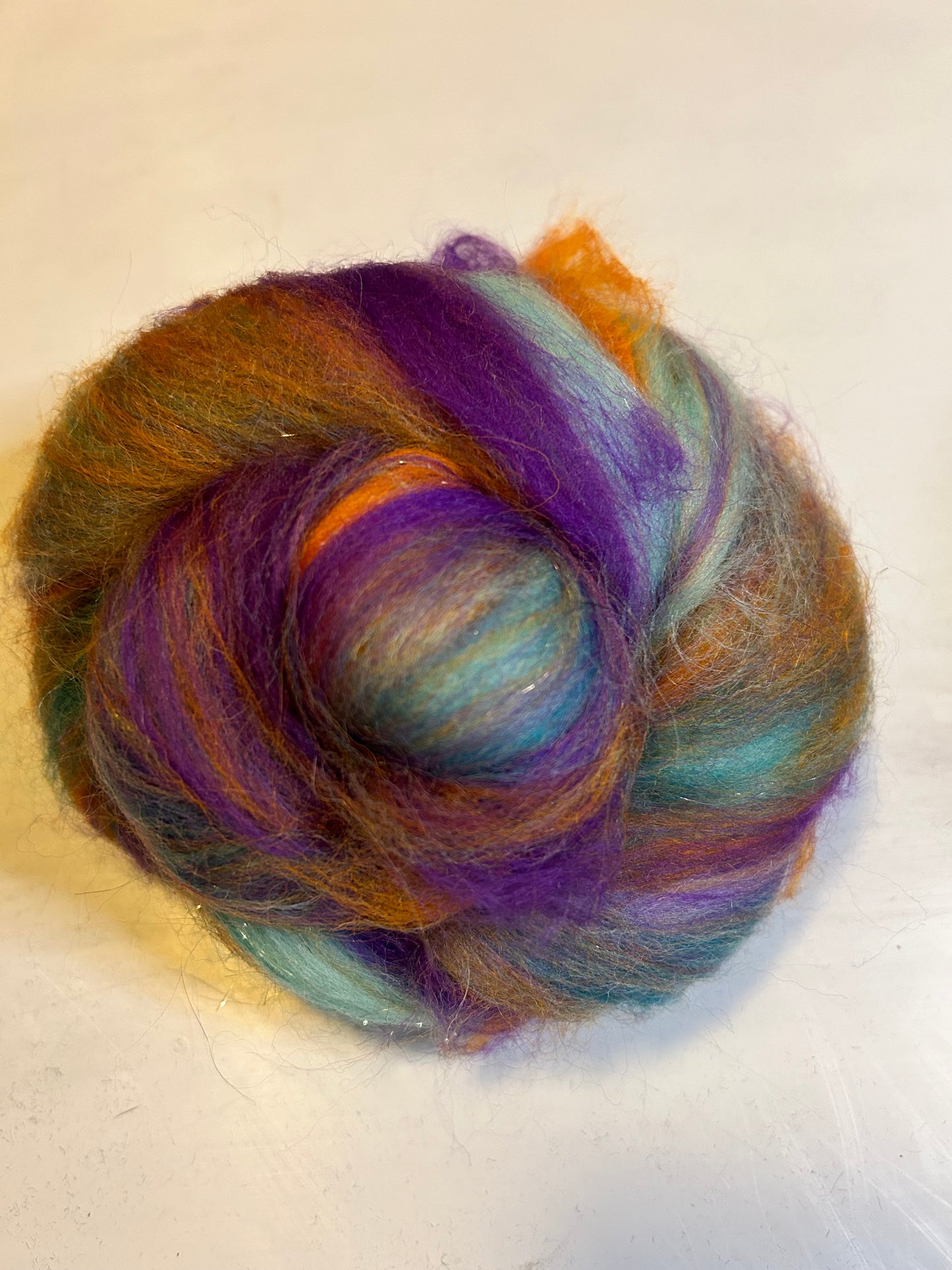 100g Hocus Pocus Fibre Batt with Bamboo and Angelina