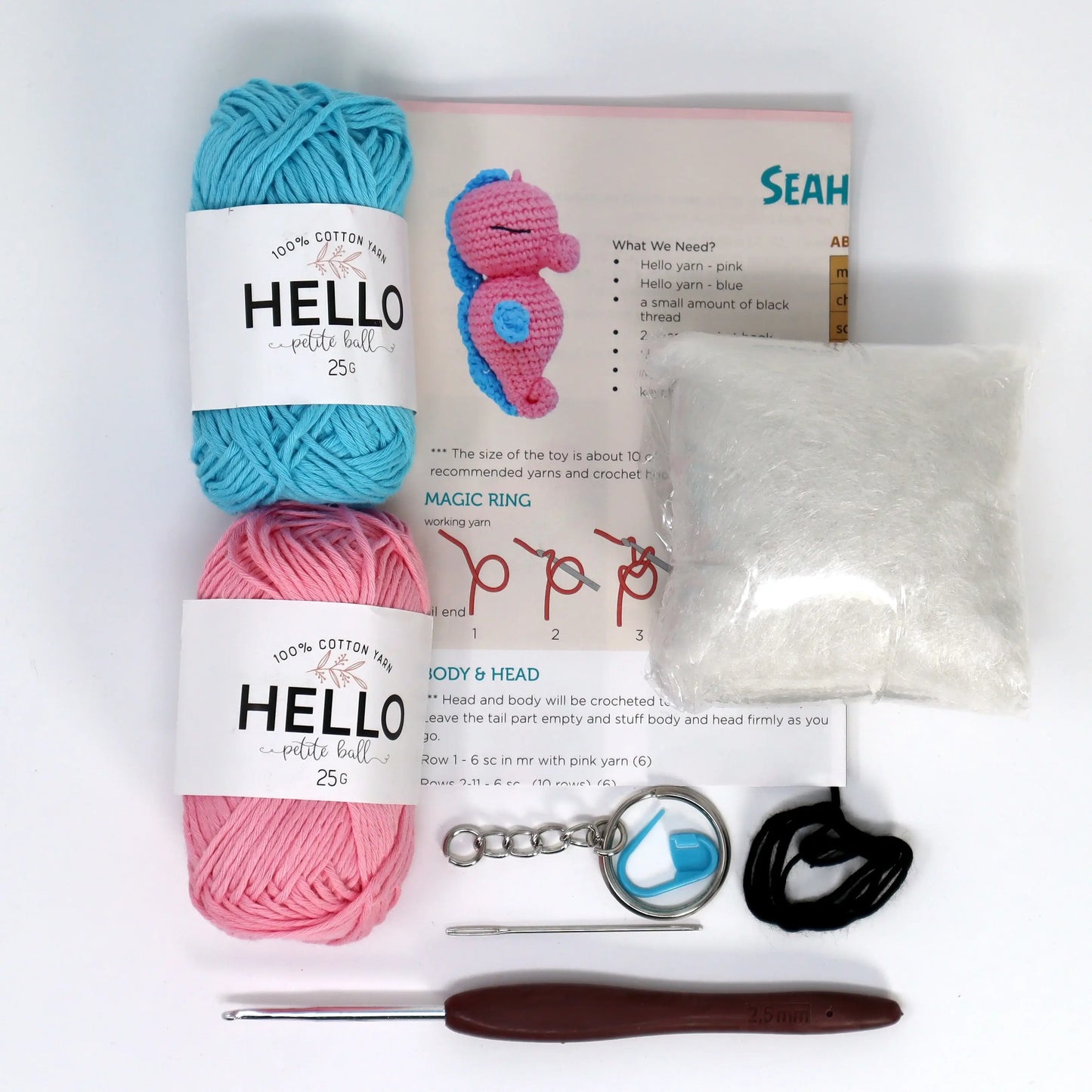 Knitty Critters Sealife Keyrings - Seahorse
