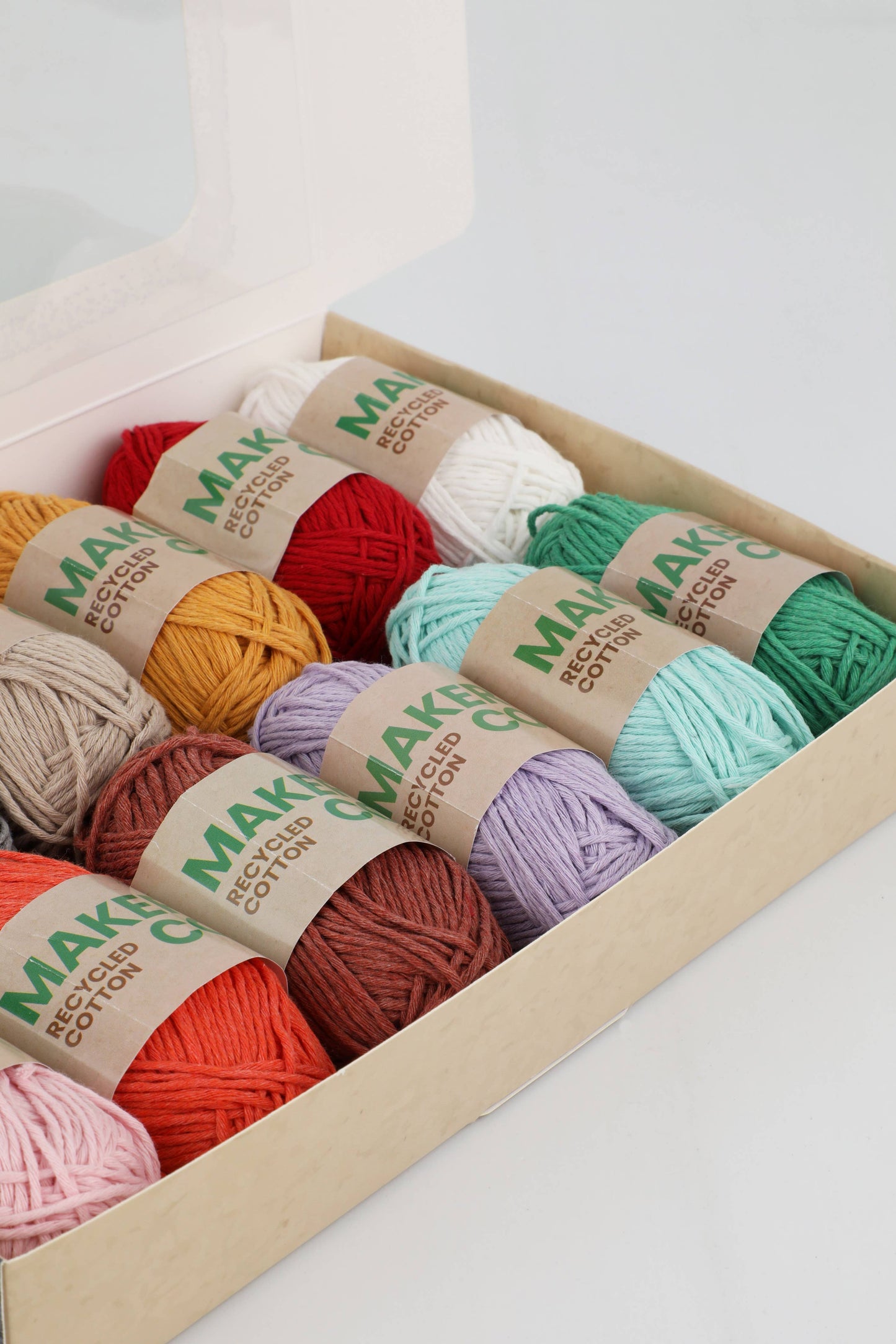 MakerCo Recycled Cotton Yarn Pack of 12 x 25g