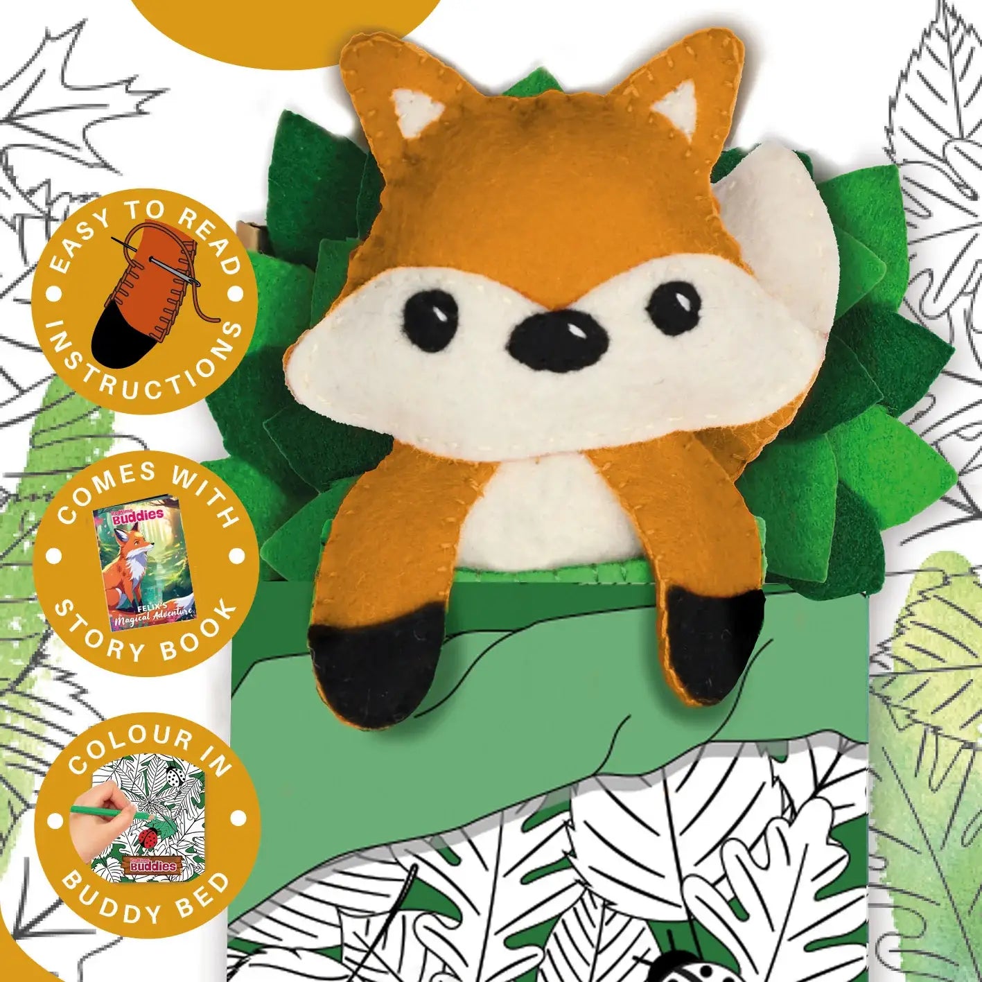 Felt Sewing Kits Bedtime Buddies - Felix the Fox