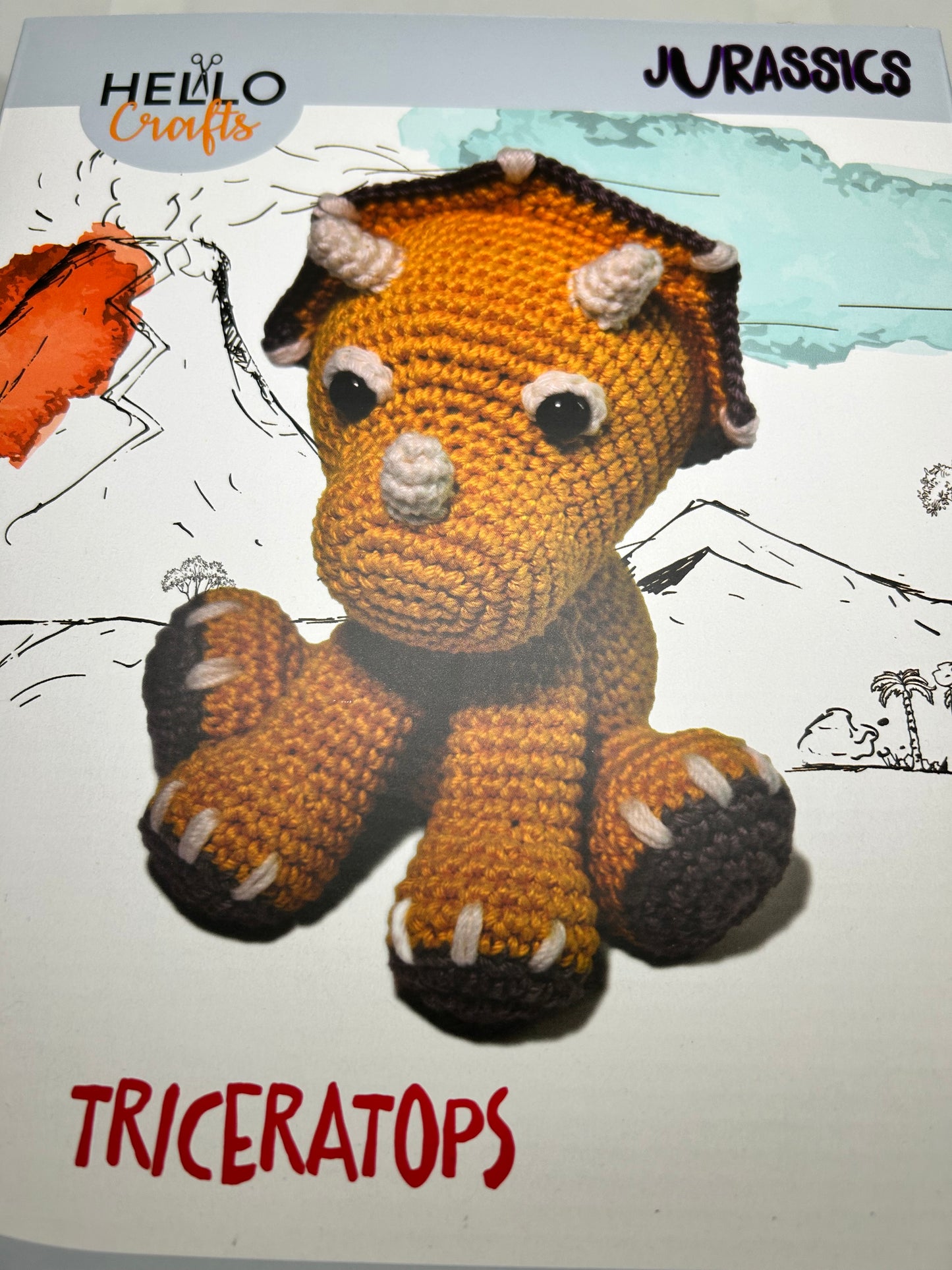 Knitty Critters - Jurassic's crochet kit - Triceratops