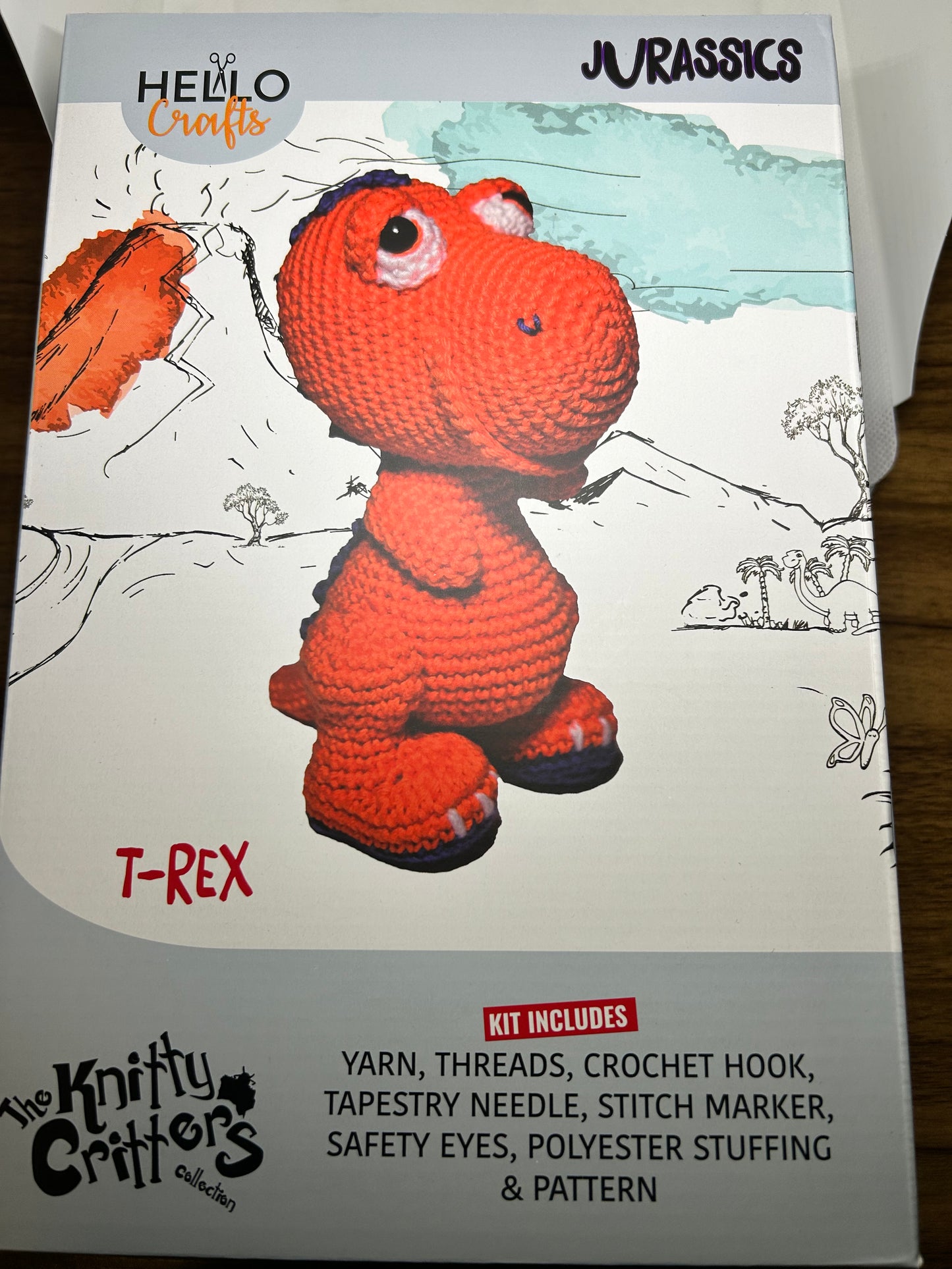 Knitty Critters - Jurassic's crochet kit - T-Rex