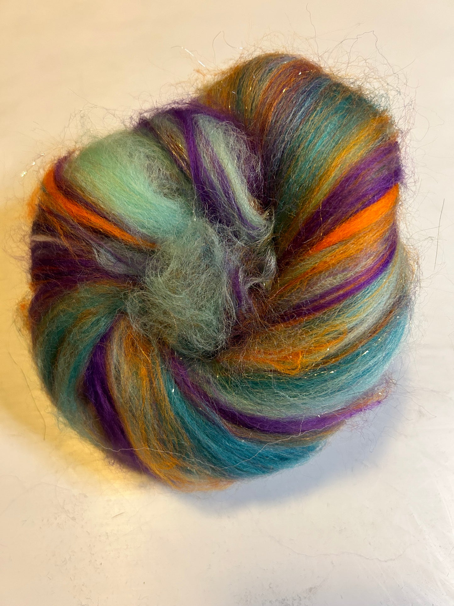 100g Hocus Pocus Fibre Batt with Bamboo and Angelina