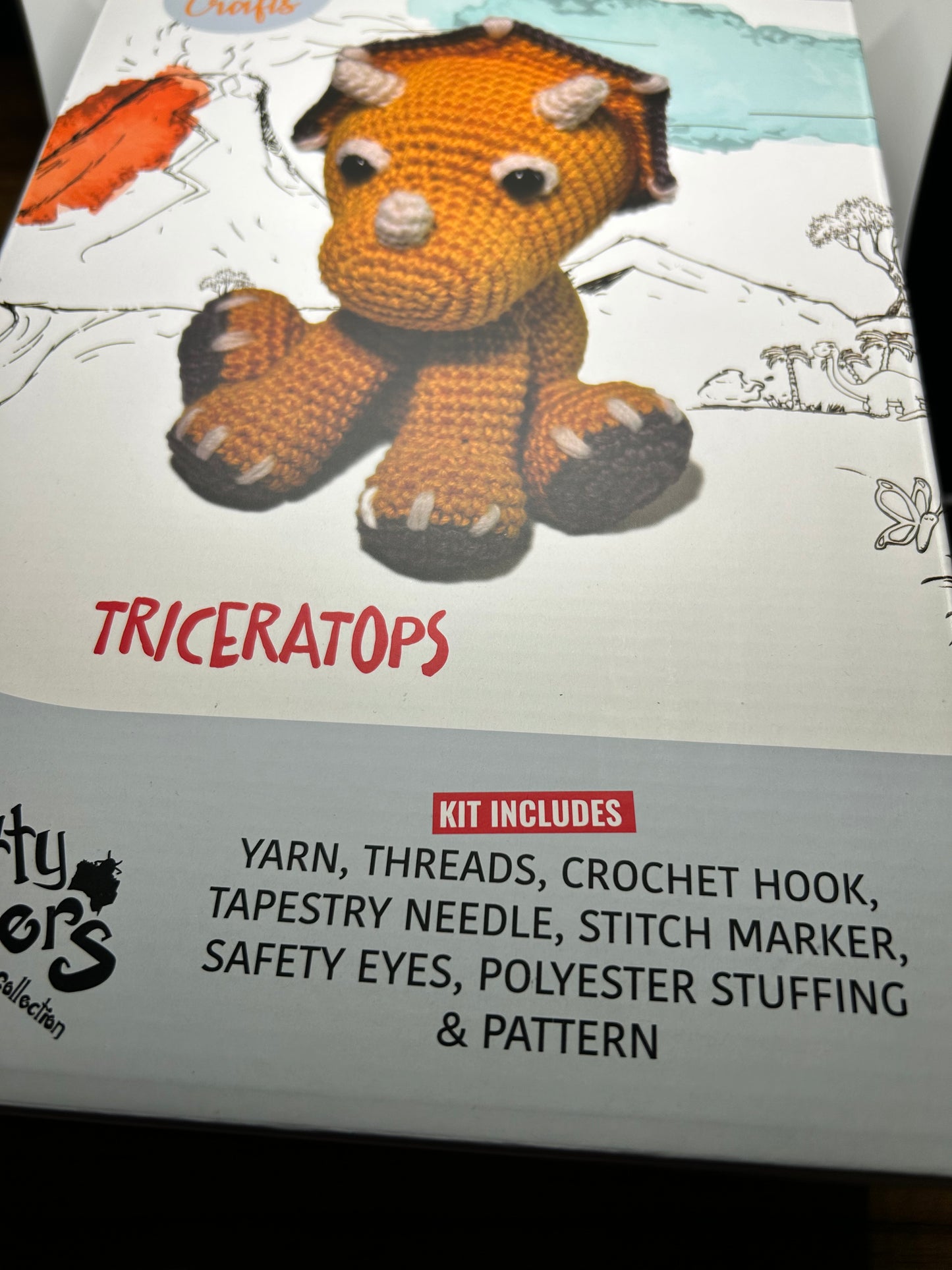 Knitty Critters - Jurassic's crochet kit - Triceratops