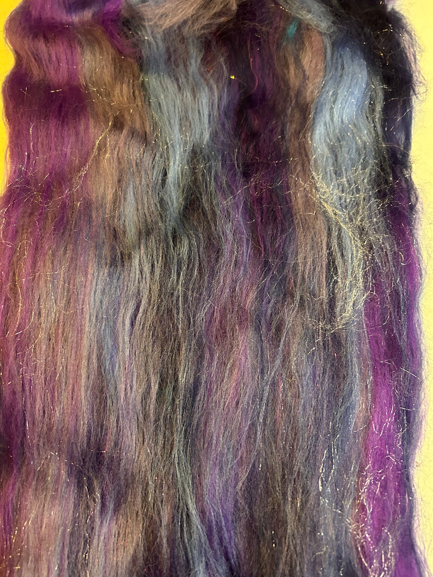 100g Midnight Galaxy Fibre Batt with Bamboo and Angelina
