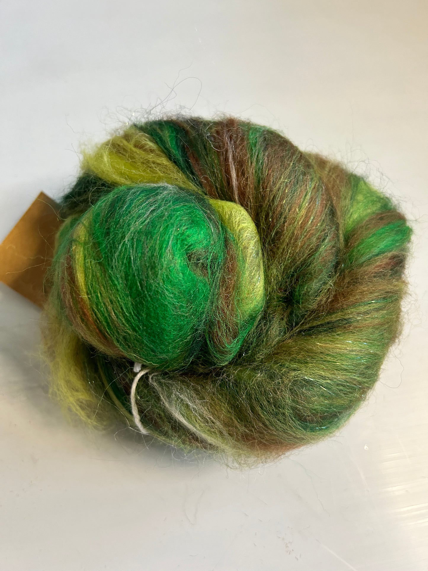 100g Camo Corriedale Fibre Batt with Bamboo and Angelina