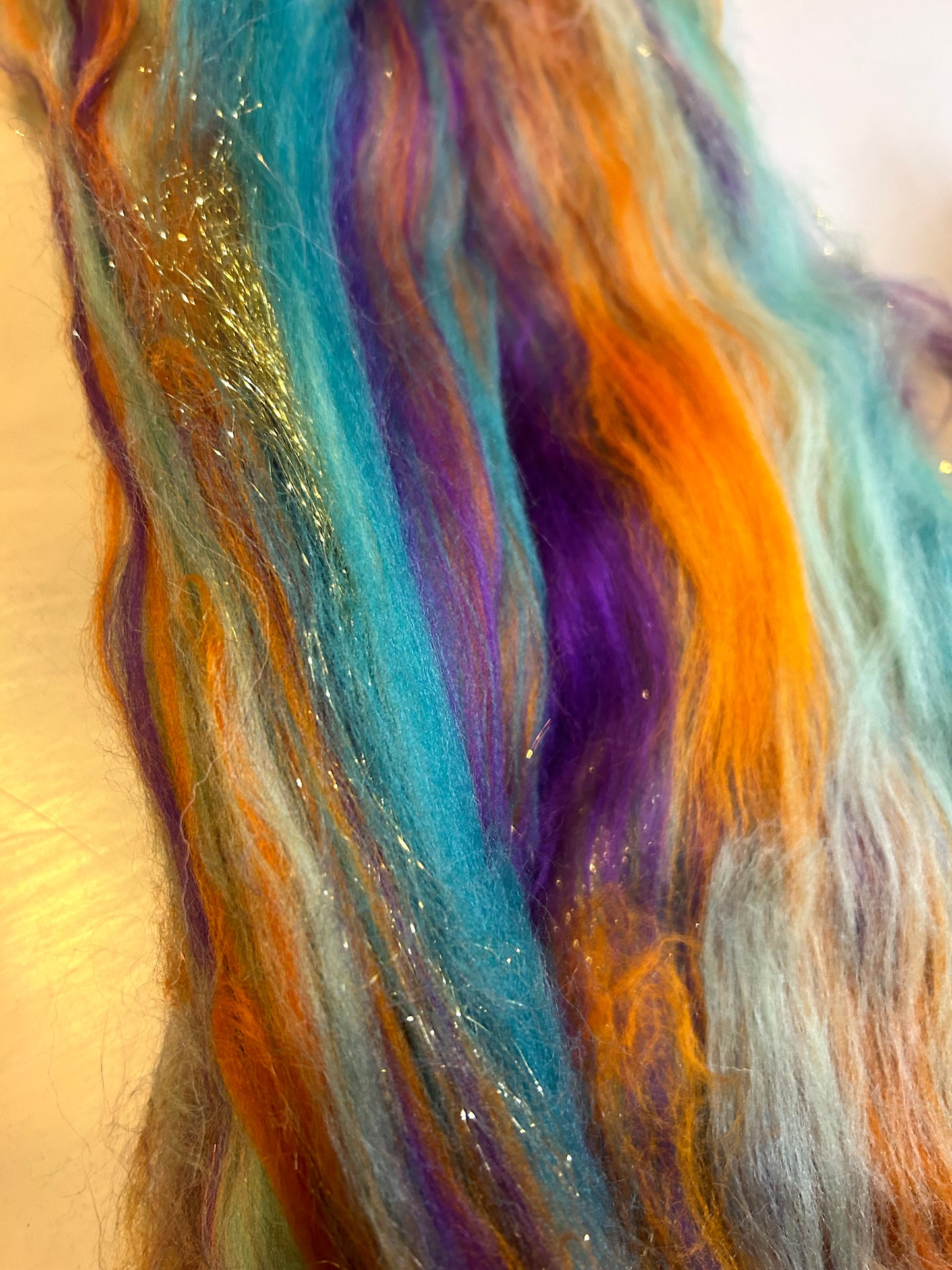 100g Hocus Pocus Fibre Batt with Bamboo and Angelina