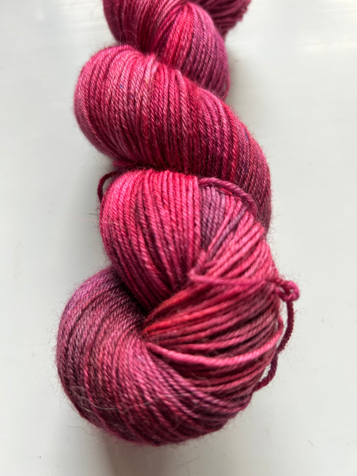 Crimson hand dyed yarn sock weight
