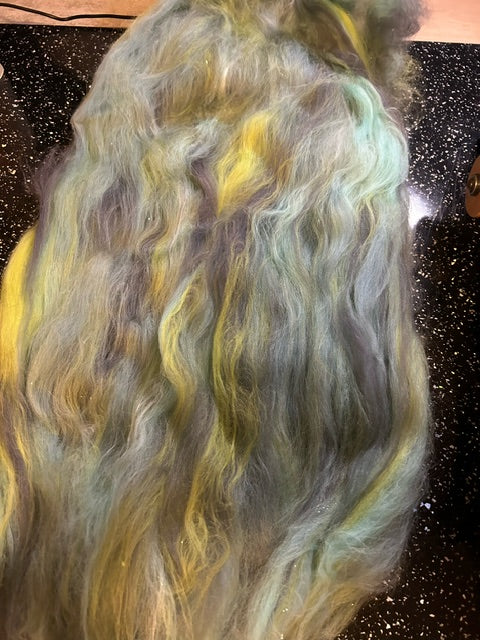 100g Sea Glass Corriedale blend with bamboo and Angelina glitter