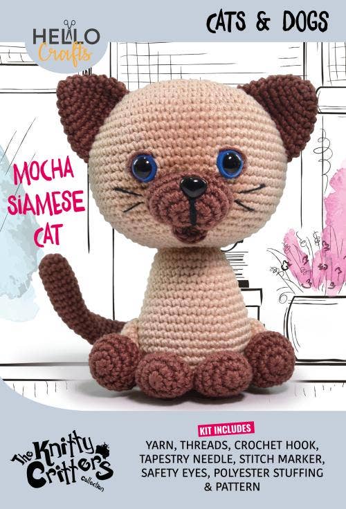 Knitty Critters - Pets - Mocha Siamese Cat