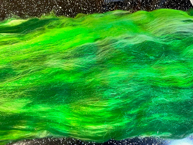 100g Green Goddess Merino fibre Batt