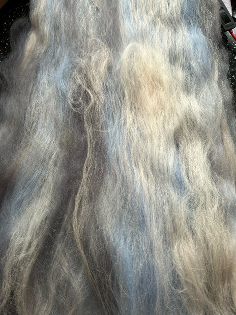 100g Ruby-Leigh Corriedale fibre batt with Bamboo and Angelina glitter