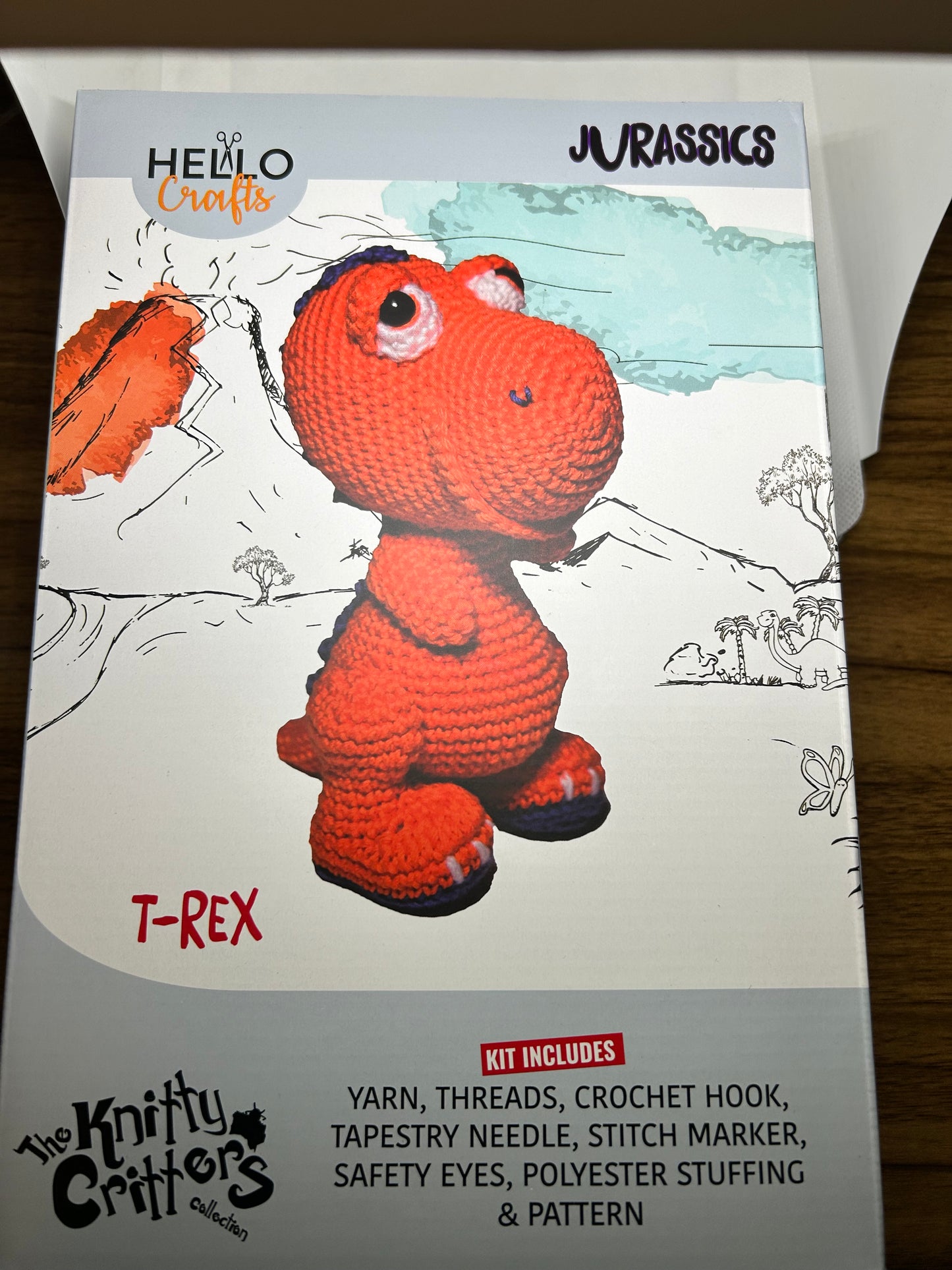 Knitty Critters - Jurassic's crochet kit - T-Rex