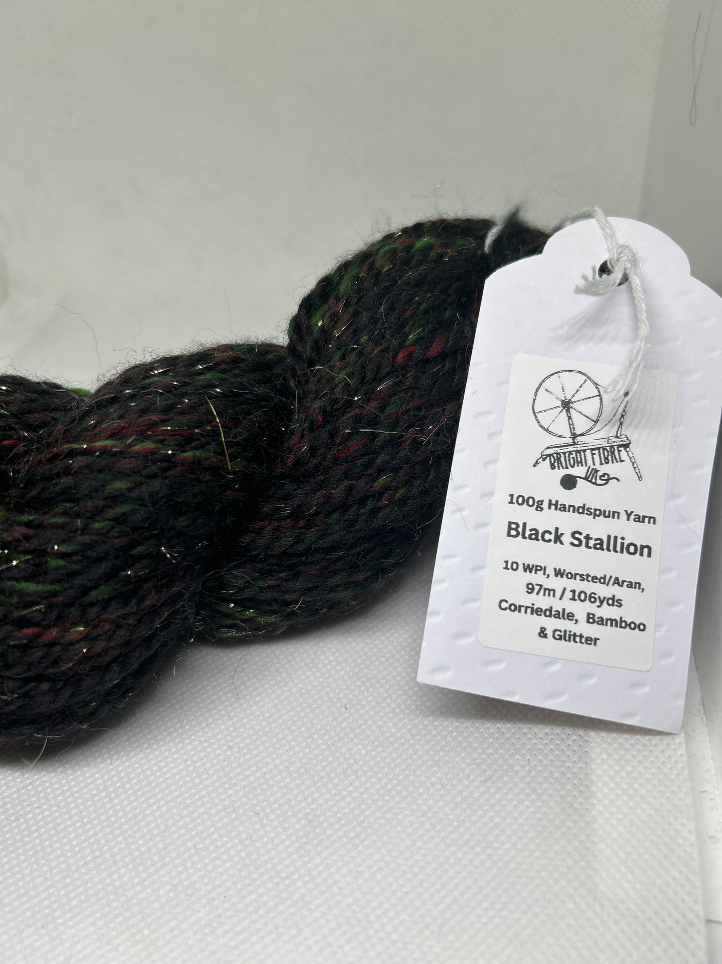 Black stallion 100g Handspun Art Yarn