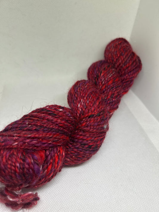 Crimson 100g Handspun Art yarn