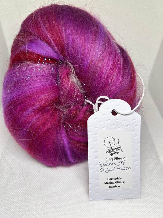 Vision of Plum 100g Fibre Batt