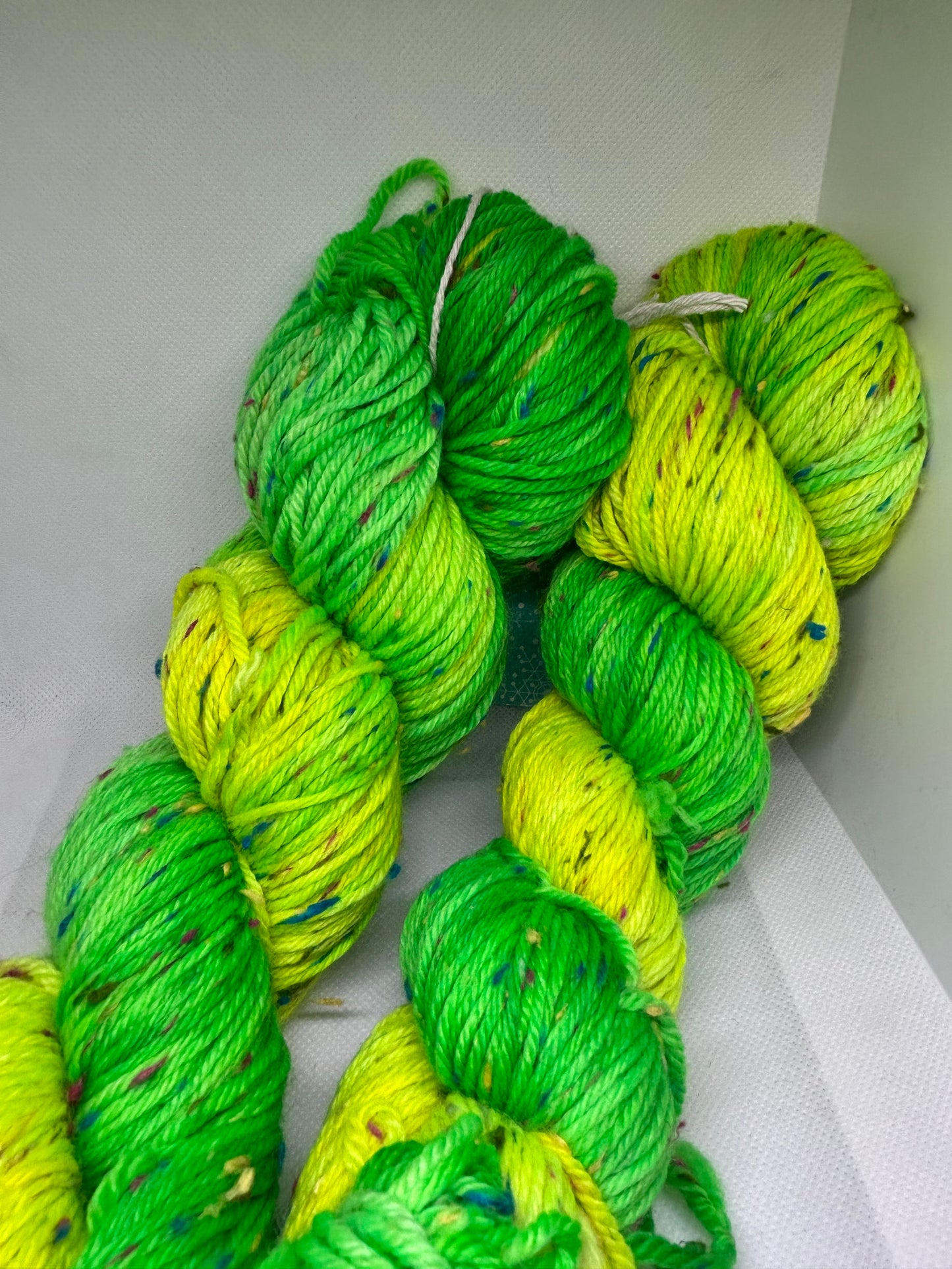 Sunflower DK Hand dyed Yarn with Coloured Neps