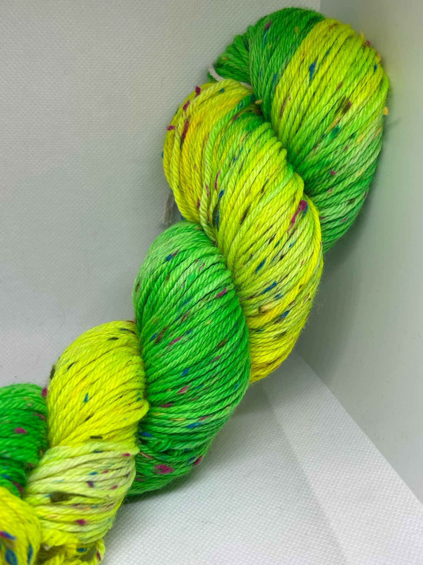 Sunflower DK Hand dyed Yarn with Coloured Neps