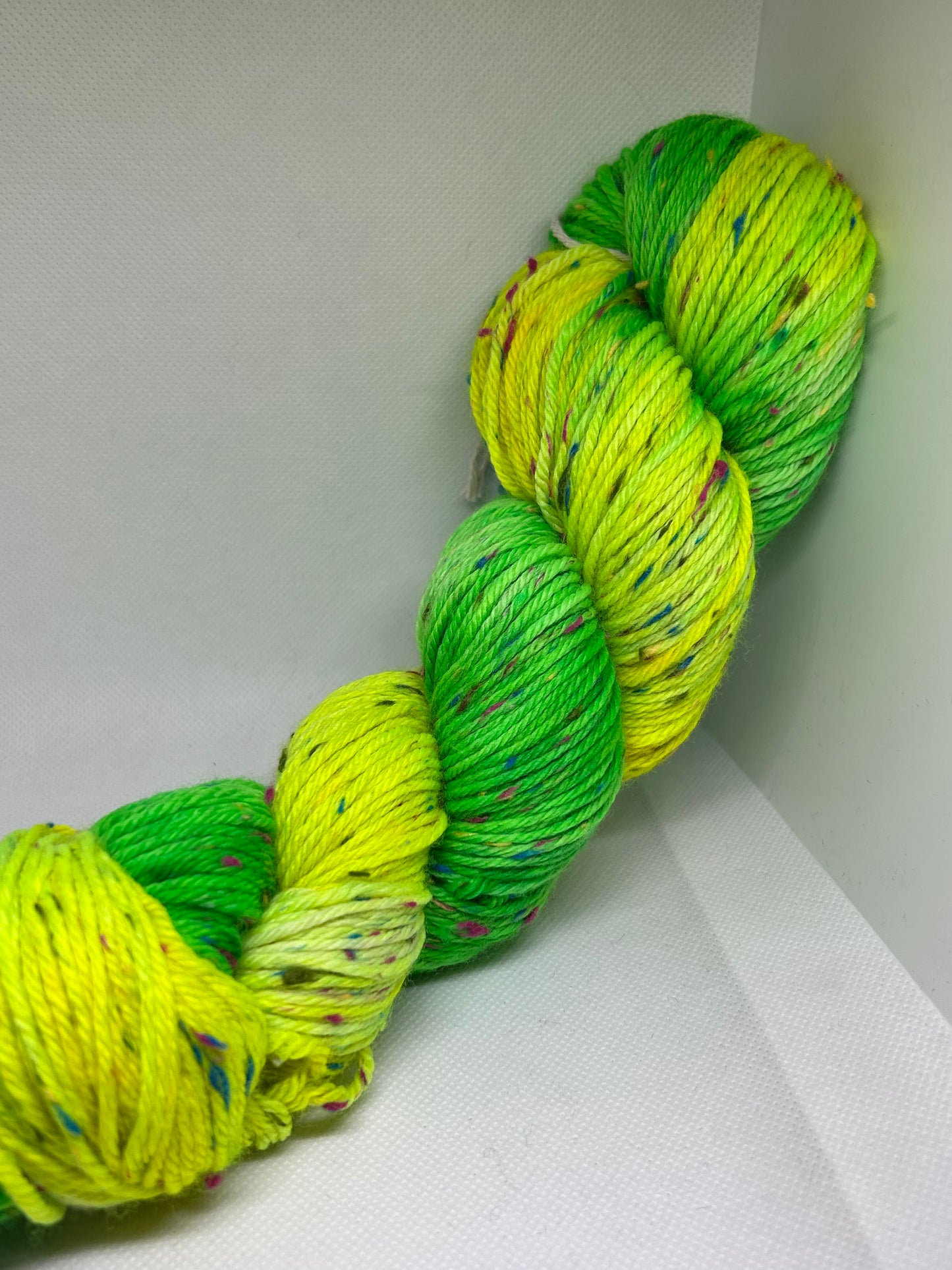 Sunflower DK Hand dyed Yarn with Coloured Neps