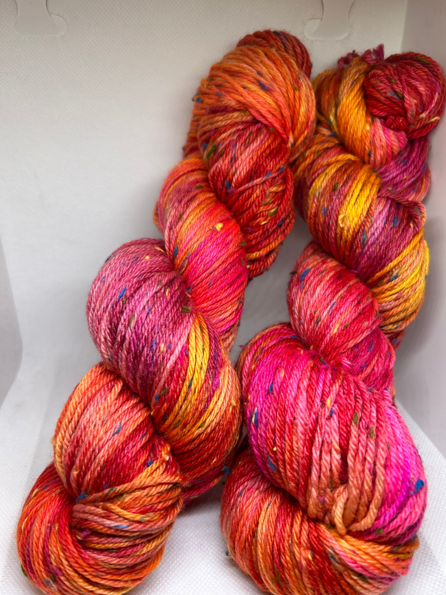 Peaches Hand dyed Yarn with coloured Neps