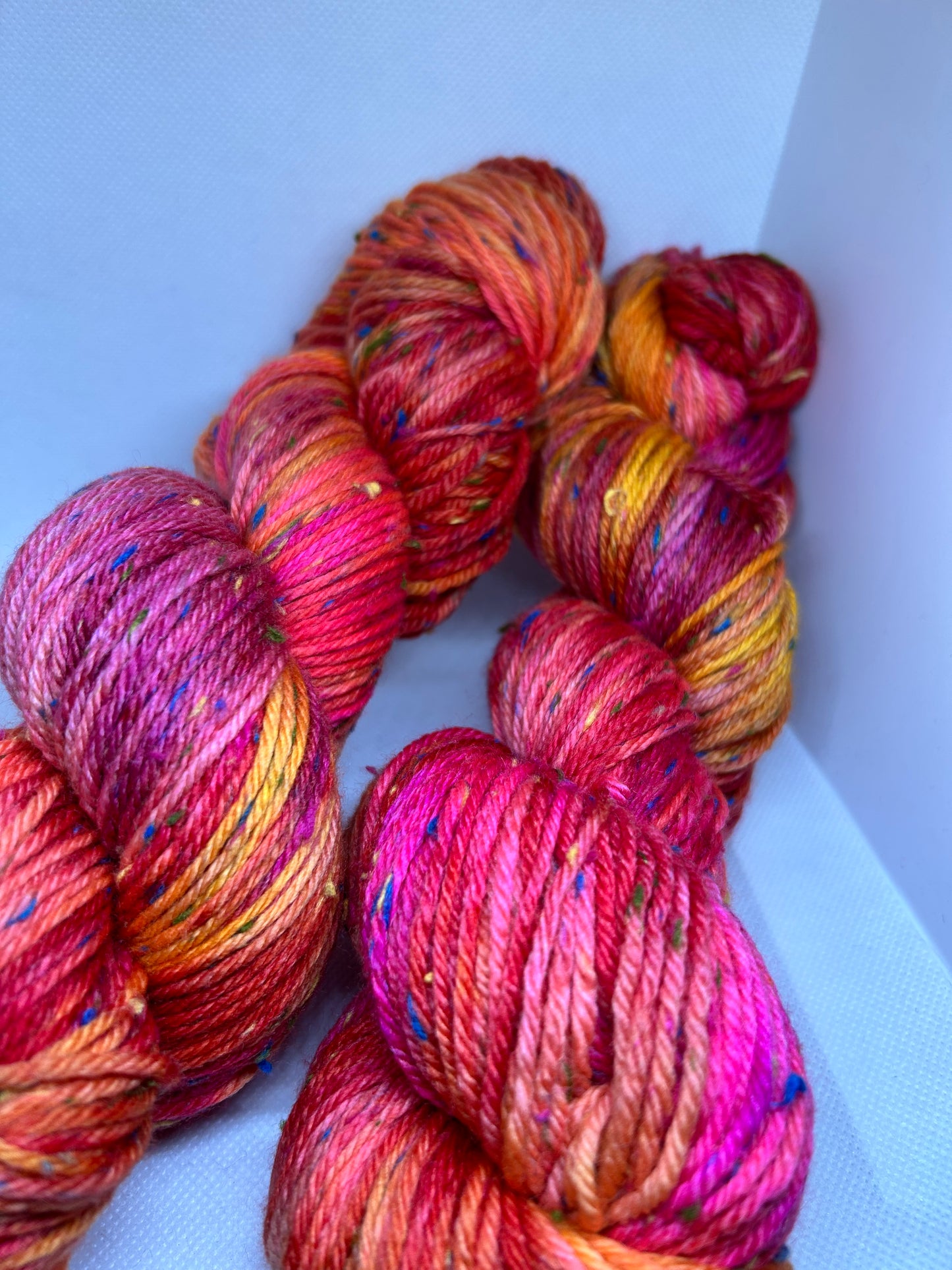 Peaches Hand dyed Yarn with coloured Neps