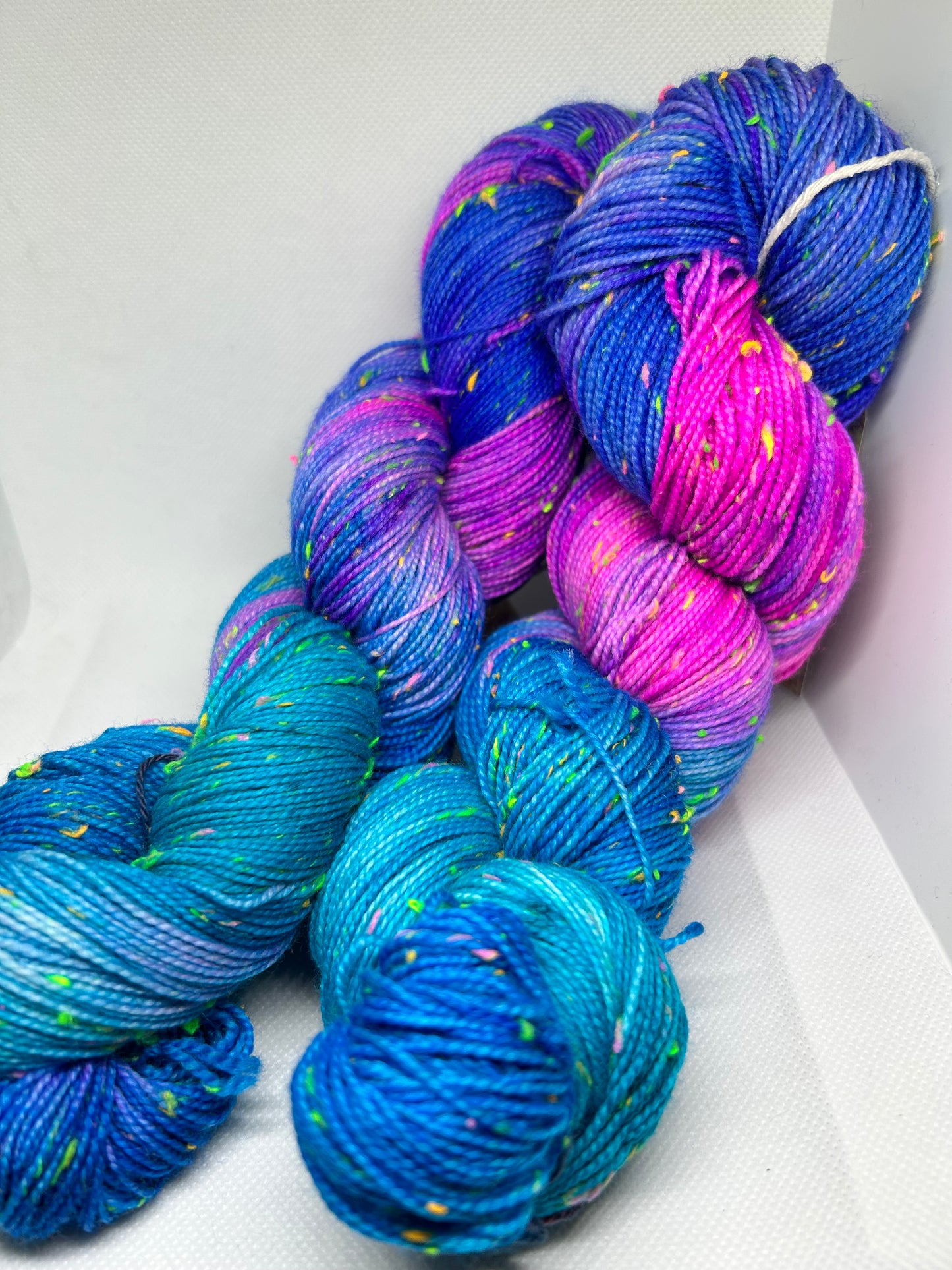 Nebula Hand dyed Yarn with Neon Neps