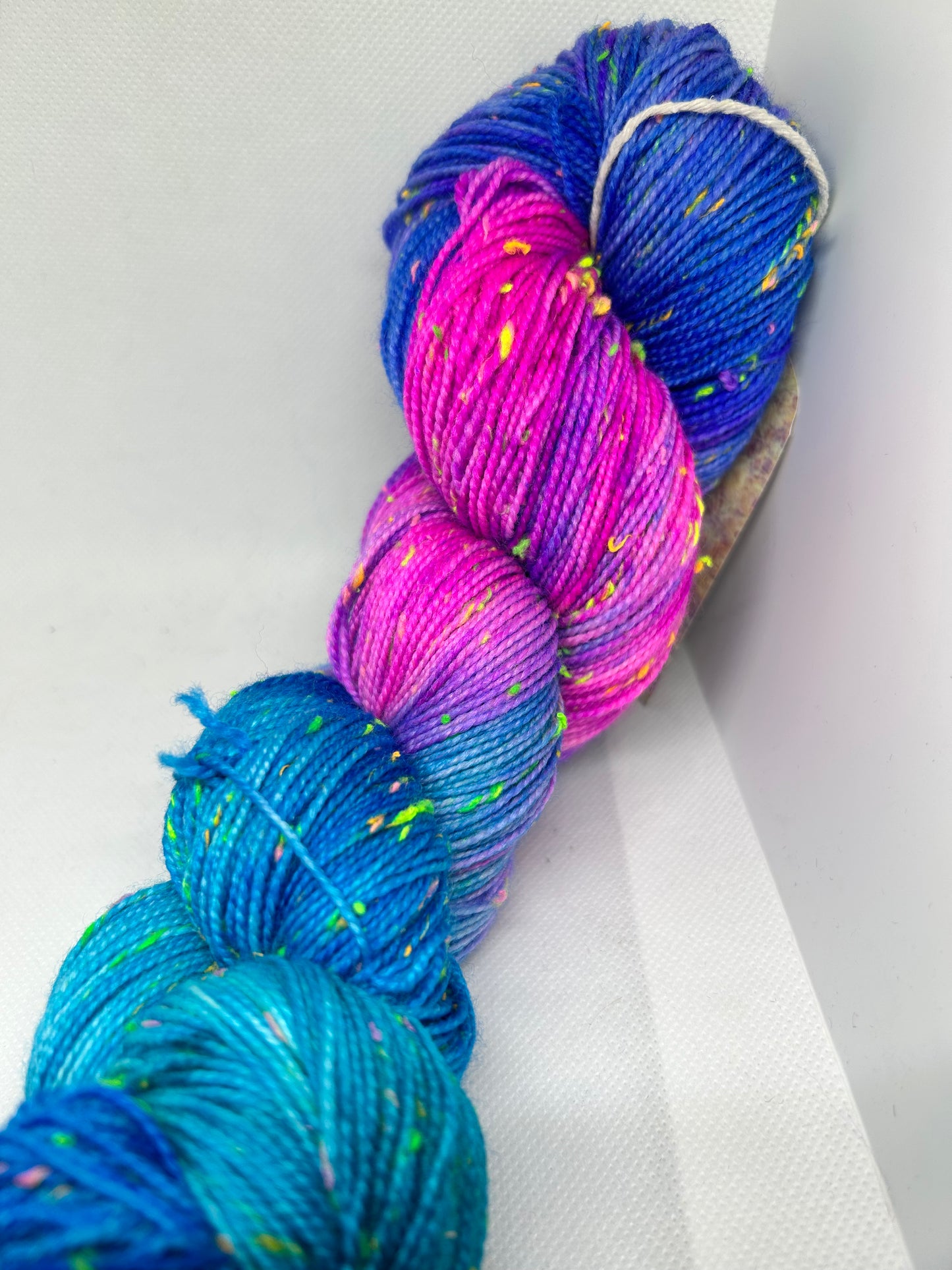 Nebula Hand dyed Yarn with Neon Neps