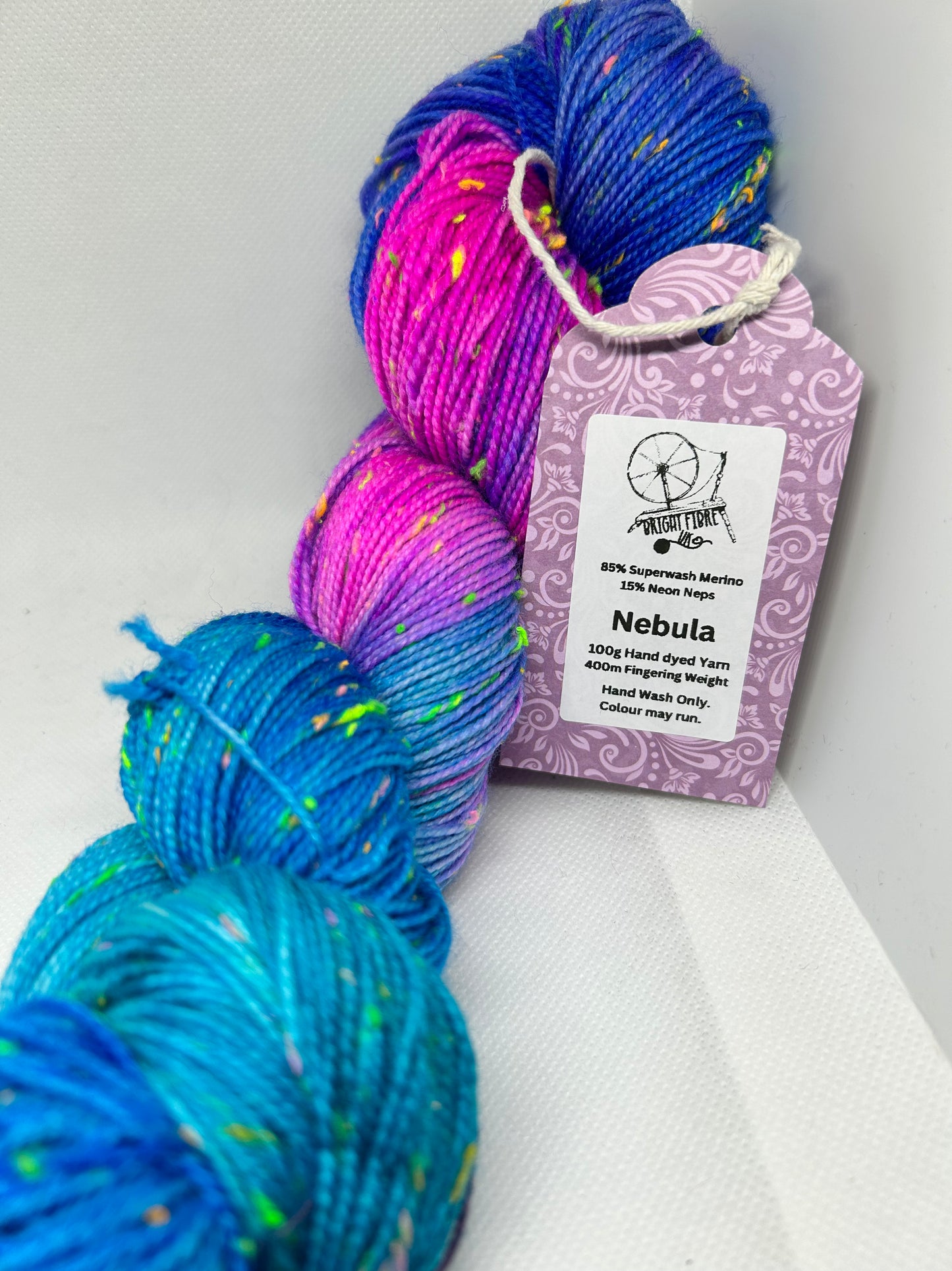 Nebula Hand dyed Yarn with Neon Neps