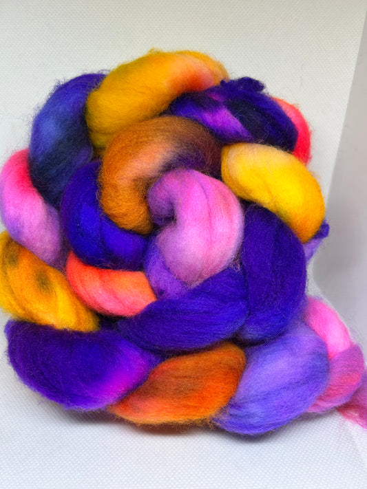 100g Pansies Handyed Roving