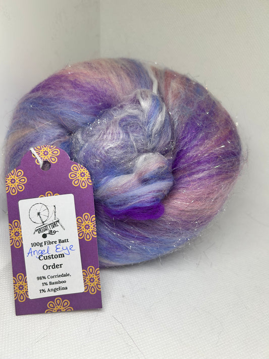 Angel Eye 100g Corriedale Fibre Batt