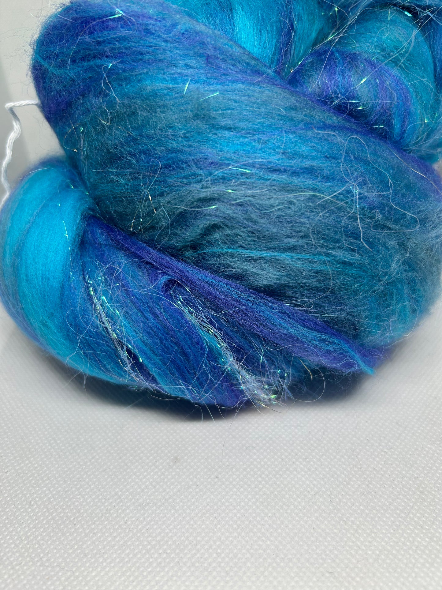 100g Blue Lagoon Merino Fibre with glitter