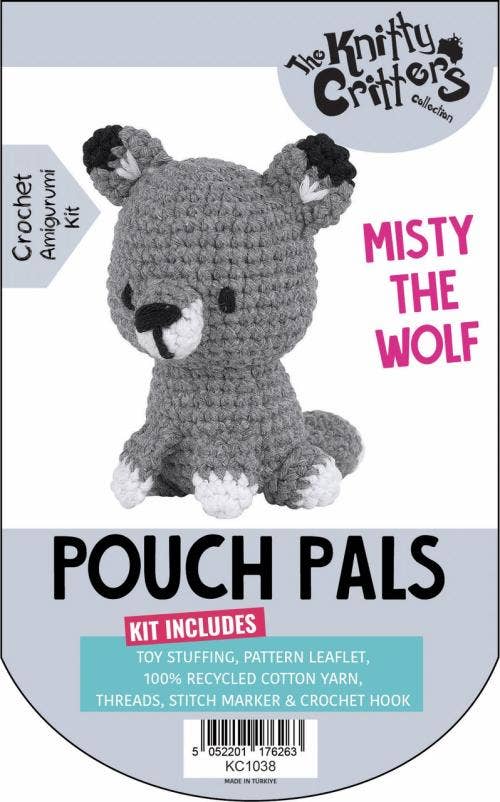 Knitty Critters - Pouch Pals 3 - Misty The Wolf